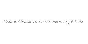 Galano Classic Alternate Extra Light Italic Font