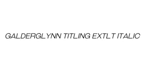 Galderglynn Titling ExtLt Italic Font