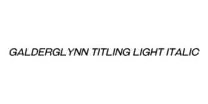 Galderglynn Titling Light Italic Font