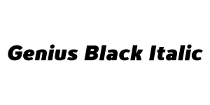 Genius Black Italic Font