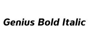 Genius Bold Italic Font