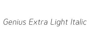 Genius Extra Light Italic Font