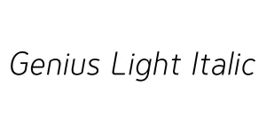 Genius Light Italic Font