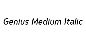 Genius Medium Italic Font
