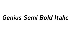 Genius Semi Bold Italic Font