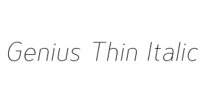Genius Thin Italic Font