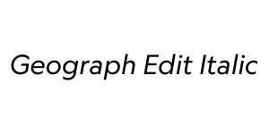 Geograph Edit Italic Font