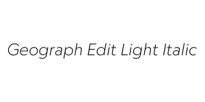 Geograph Edit Light Italic Font