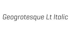 Geogrotesque Lt Italic Font