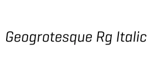 Geogrotesque Rg Italic Font