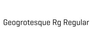 Geogrotesque Rg Regular Font
