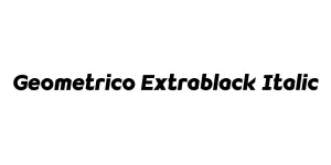 Geometrico Extrablack Italic Font