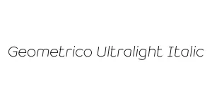 Geometrico Ultralight Italic Font