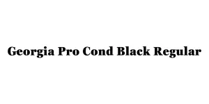 Georgia Pro Cond Black Regular Font