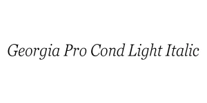 Georgia Pro Cond Light Italic Font