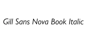 Gill Sans Nova Book Italic Font