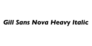 Gill Sans Nova Heavy Italic Font