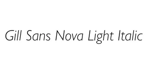 Gill Sans Nova Light Italic Font