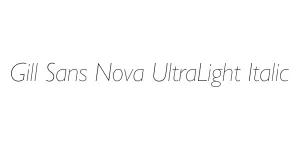 Gill Sans Nova UltraLight Italic Font