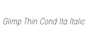 Glimp Thin Cond Ita Italic Font