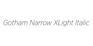 Gotham Narrow XLight Italic Font