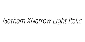 Gotham XNarrow Light Italic Font
