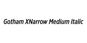 Gotham XNarrow Medium Italic Font