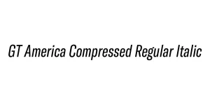 GT America Compressed Regular Italic Font