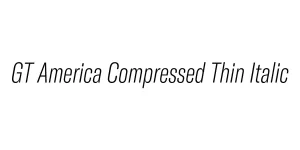GT America Compressed Thin Italic Font