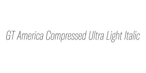 GT America Compressed Ultra Light Italic Font
