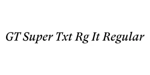 GT Super Txt Rg It Regular Font