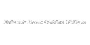 Halenoir Black Outline Oblique Font