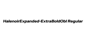 HalenoirExpanded-ExtraBoldObl Regular Font