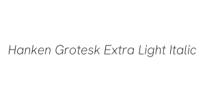 Hanken Grotesk Extra Light Italic Font