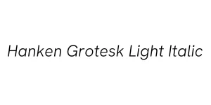 Hanken Grotesk Light Italic Font