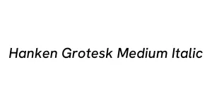 Hanken Grotesk Medium Italic Font