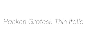 Hanken Grotesk Thin Italic Font