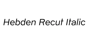 Hebden Recut Italic Font