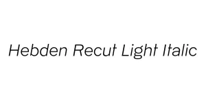 Hebden Recut Light Italic Font