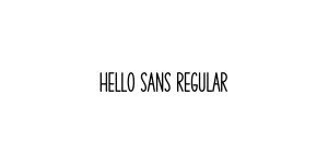 Hello Sans Regular Font