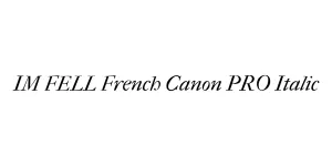IM FELL French Canon PRO Italic Font