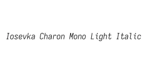 Iosevka Charon Mono Light Italic Font