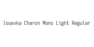 Iosevka Charon Mono Light Regular Font