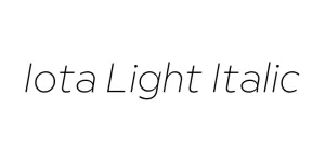 Iota Light Italic Font