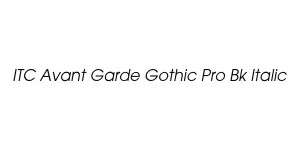 ITC Avant Garde Gothic Pro Bk Italic Font