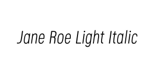Jane Roe Light Italic Font