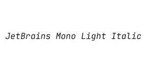 JetBrains Mono Light Italic Font