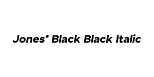 Jones* Black Black Italic Font