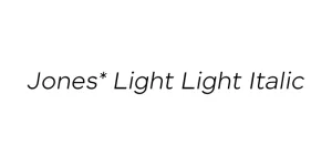 Jones* Light Light Italic Font