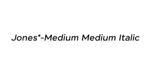 Jones*-Medium Medium Italic Font